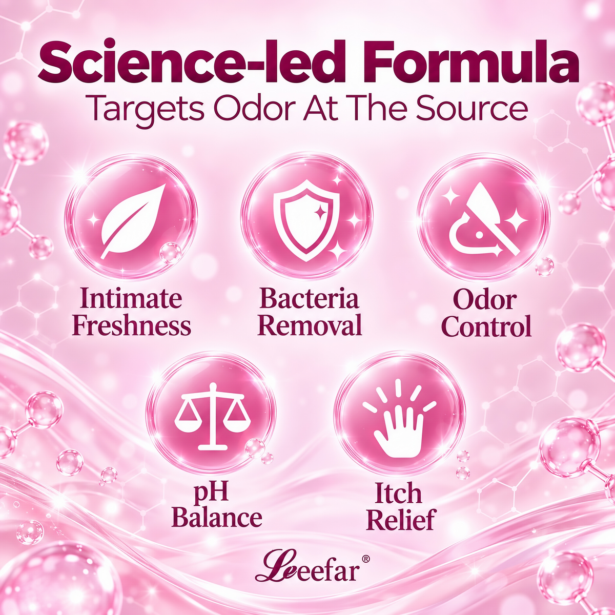 LeeFar Women’s pH Balance Intimate Spray – Feminine Mist for Odor Control & Itch Relief, Daily Hygiene Care, Gentle & Refreshing, Rinse-Free